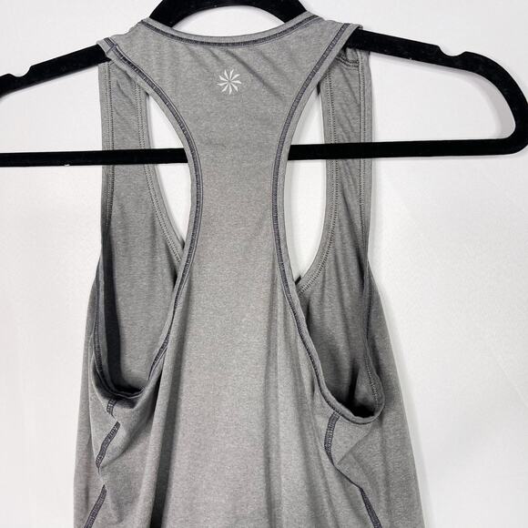 Athleta XSmall XS Gray Heather Chi Tank Top Scoop Neck Racerback Workout Stretch - Picture 5 of 9